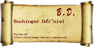 Buchinger Dániel névjegykártya